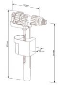 Впускной клапан 3/8" ПЛАСТ. (наполнительный) боковой подвод воды Compact 95L для VERSO 350/535 SIAMP 30951007/30950307