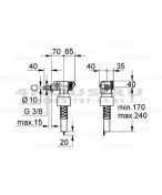 Наполнительный клапан 3/8" без компенсатора смещения GROHE 37095000
