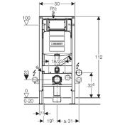 Монтажный элемент для подвесного унитаза, H112, для клавиш Sigma40, 12 см (UP320) c подключением системы удаления запахов GEBERIT Duofix 111.370.00.5